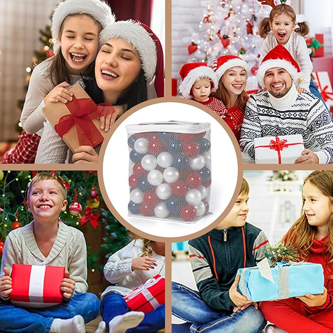 GOGOSO Balls for Ball Pit 100 Count and Long-Lasting Play Balls for Endless Entertainment at Indoor Playgrounds and Playrooms, Red+Green+Pear White