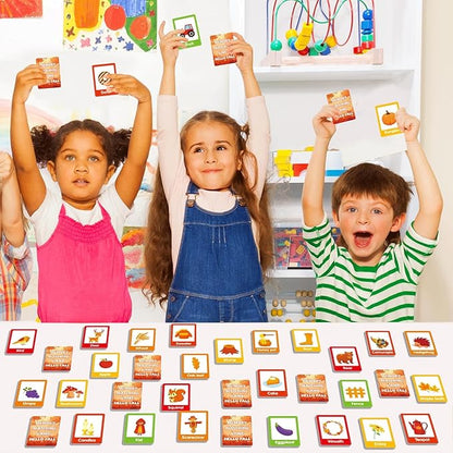gisgfim 50 Pairs Thanksgiving Memory Matching Game Happy Fall Concentration Memory Games for Kids Educational Ages 3-8 A Fun & Fast Autumn Theme Memory Matching Games