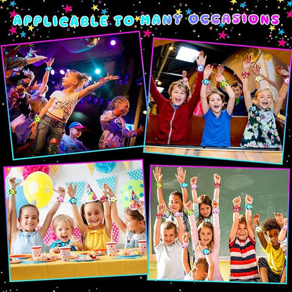 25 Pack LED Fidget Spinner Bracelets Light Up Party Favors for Kids 4-8-12 Valentines Goodie Bag Stuffers Glow in the Dark Party Supplies for Birthday Party Favors