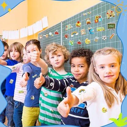 JULBEAR Back to School Foam Sticker, 300Pcs Bulk Cute Colorful Self-Adhesive Campus Themed Foam Stickers for Kids School Party Classroom Decoration DIY Crafts Favor Supplies（25 Design）