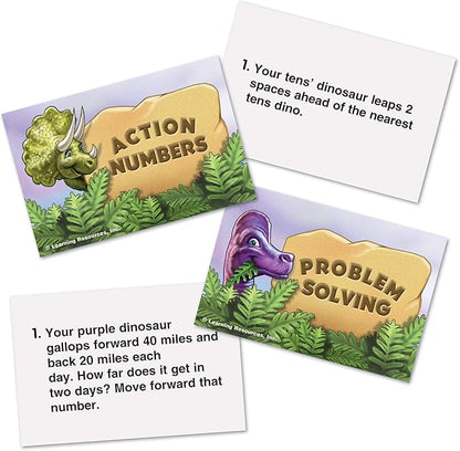 Learning Resources Dino Math Tracks Game - Ages 6+ Addition and Subtraction Dinosaur Game, Kindergarten Math Games, Board Games for Kids