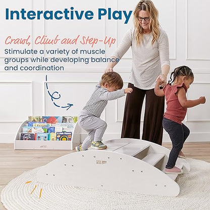 ECR4Kids Rocking Boat and Steps, Play Center, White Wash