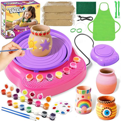 Pottery Wheel for Kids, Arts and Crafts for Kids Ages 8-12, Crafts for Girls 8-12, Complete DIY Clay Wheel Pottery Kit for Beginners, Kid Crafts Gifts for Girl Toys Ages 8 9 10 11 12 Year Old Birthday