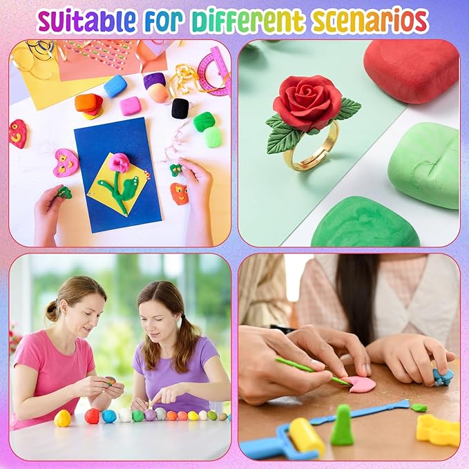VioraWhite 144 Pcs Reusable and Non-Drying Modeling Clay Set of 12 Color 3.8 Ounce Each Soft Modeling Clay for Arts Crafts Projects DIY Family Birthday Gift Party Favor Rewards