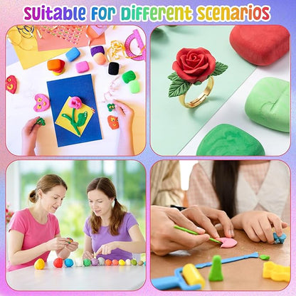 VioraWhite 144 Pcs Reusable and Non-Drying Modeling Clay Set of 12 Color 3.8 Ounce Each Soft Modeling Clay for Arts Crafts Projects DIY Family Birthday Gift Party Favor Rewards