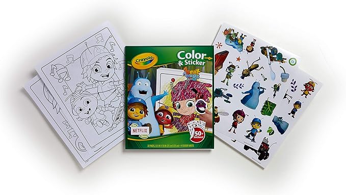 Crayola Beat Bugs Color & Sticker Book, Gift for Kids, Age 3, 4, 5, 6