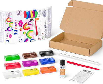 STAEDTLER 8023 10 FIMO Soft Oven-Hardening Polymer Modelling Clay - Starter Kit, Assorted Colours (Pack of 9 x 25g Half Blocks & Accessories)