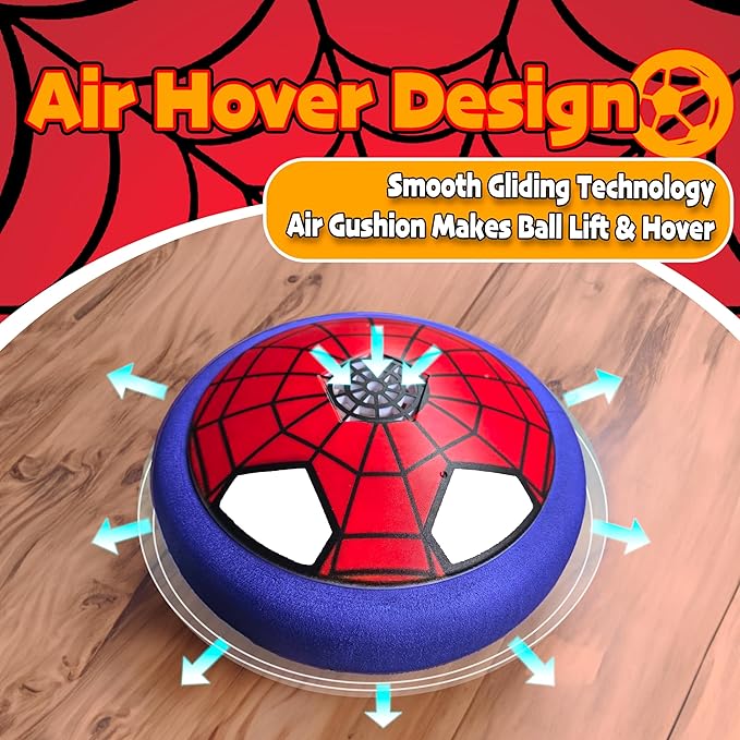 Hover Soccer Ball Indoor Toys,Boy Toys Gifts for Ages 4 5 6 7 8 10 12 Years Old,Air Floating Soccer Toy with LED Lights Foam Bumper,Kids Soccer Toys Birthday Gifts for Boys Girls (1 Pack)