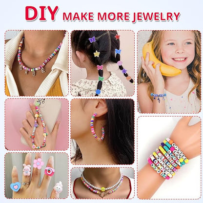 AIPRIDY 3200 Pcs Girls Toys Bracelet Making Kit, Unicorn/Mermaid Clay Beads Jewelry Activity Kit, DIY Crafts Birthday Christmas Gifts for Girls Ages 5 6 7 8 9 10 11 12 Years Old (Sapphire Blue)