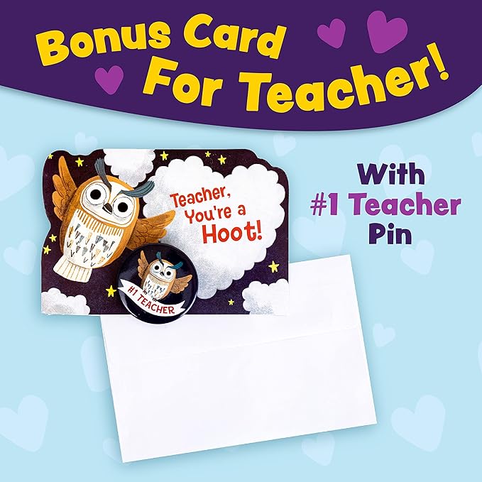 Peaceable Kingdom Valentines Cards for Kids Classroom, Set of 28 Valentines Day Gifts - Animal Pins