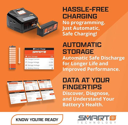 Spektrum 7.4V 810mAh 2S Smart G2 50C LiPo: IC2, SPMX812SH2