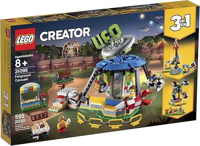 LEGO Creator 3in1 Fairground Carousel 31095 Building Kit (595 Pieces)