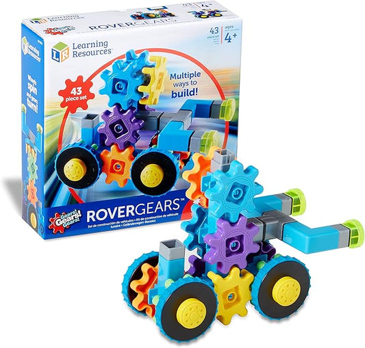 Learning Resources Gears, Rover Gears Building Set, STEM Activities, Fine Motor Skills, Toddler Explorer Kit, Science and Construction, Boys and Girls Gifts, 43 Pieces, Ages 4 and Up