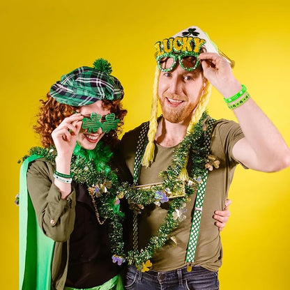 80pcs St. Patrick's Day Bracelets, Rubber St. Patrick's Day Wristbands Green Irish Silicone Wristband Shamrock Rubber Bracelets for Party Favors Holiday Supplies