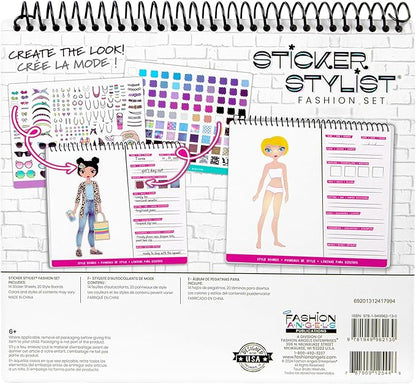 Fashion Angels Sticker Stylist Designer Kit for Girls - Kids Sticker By Number Book For Girls - 700+ Stickers - Fashion Sticker Activity Book - Road Trip Essentials for Kids Ages 6 and Up