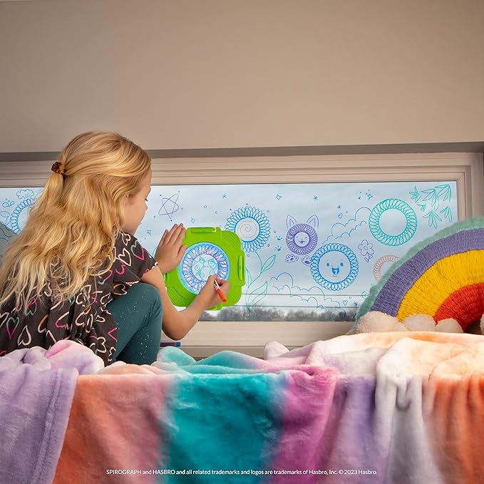 Spirograph — Window Designer — Art and Craft Kit for Kids — Design on Windows and Mirrors — Easy-to-Clean — for Ages 7+