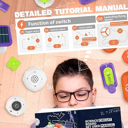 Science Kits for Kids - STEM Kits for Kids, Electronics Exploration Kit, Over 150 Projects, 14 Circuit Parts, STEM Educational Toy Gifts for Kids Boys Girls Ages 3 4 5 6 7 8 9 10 11 12