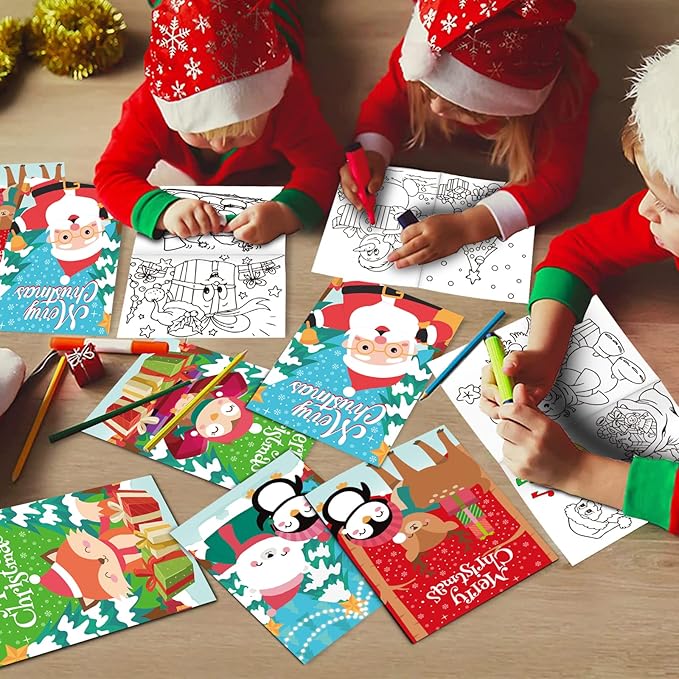 CCINEE 36pcs Christmas Coloring Books, 5" x 7" Mini Booklets Crafts for Kids Party Favors Fun Holiday Presents Classroom Christmas Games Prizes Art Gift to Boys and Girls Xmas Party Bag Fillers…