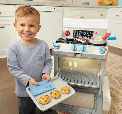 Little Tikes First Oven Realistic Pretend Play Appliance for Kids, Play Kitchen with 11 Accessories and Realistic Cooking Sounds, Unique Toy Multi-Color, Ages 2+