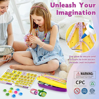 FunMission Friendship Bracelet Kit, Friendship Bracelet Making Kit for Girls, Arts and Crafts for Kids Ages 8-12, Bracelets String Maker DIY Toys Set, Toys for Girls 6 7 8 9 10 11 12+ Years Old