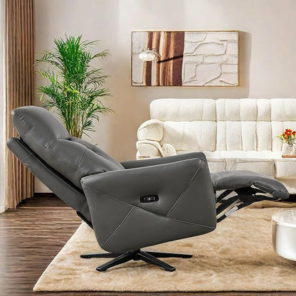 Recliner Chairs for Adults, Living Room Chair with Adjustable Headrest, Euro Contemporary Style Bedroom Chair with Dual Motor, Sofa Chair with USB Charge Port, Dark Brown