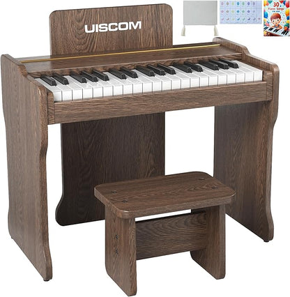 Kids Piano Keyboard, 37 Keys Digital Piano, Toddler Piano for Kids, Mini Baby Piano Toy, Kids Musical Instruments Sets, Wood Piano Keyboard for Kids Ages 3+,Walnut