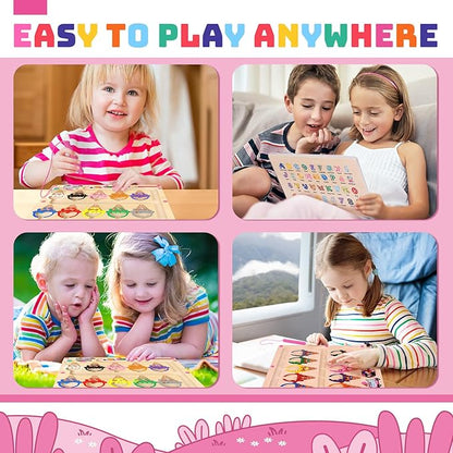 Uiseba Montessori Magnetic Color and Number Maze Toy for Toddlers Fine Motor Skills Educational Play for Girls Ages 3 to 5 Birthday Gift Interactive Learning Magnetic Maze