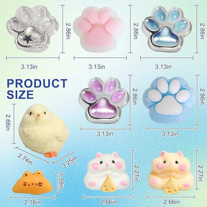20pcs Squishy Pack,Fidget Toys Kit,Include taba Squishies Party Favors for Kids 4-8 8-12 Treasure Box Toys for Classroom Birthday Xmas Gifts Goodie Bag Stocking Stuffers for Teens (20pcs)