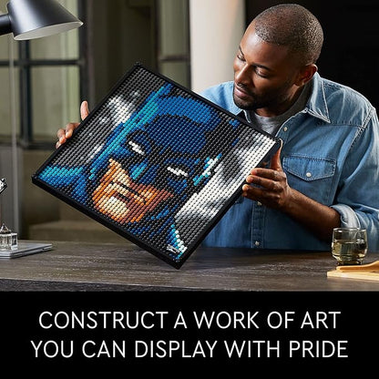 LEGO Art Jim Lee Batman Collection 31205 Building Blocks - Superhero Canvas Wall Decor with Joker, Harley Quinn, or Batman Portraits, DC Comics DIY Poster, Gift Idea for Men, Women, and Adults