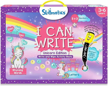 Skillmatics Educational Toy - I Can Write Unicorns, Preschool & Kindergarten Learning Activity for Kids, Toddlers, Supplies for Classroom, Gifts for Girls & Boys Ages 3, 4, 5, 6