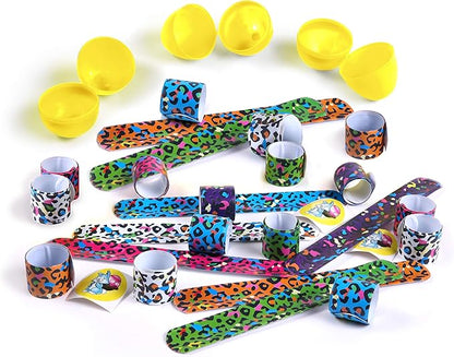 Giraffe 100 Pack Premium Prefilled Easter Eggs - Toy Filled Bulk Plastic Eggs for Kids with Slap Bracelets, Stickers, Light Up Rings - Perfect for Easter Egg Hunts - Bulk Prefilled Easter Eggs Toys!