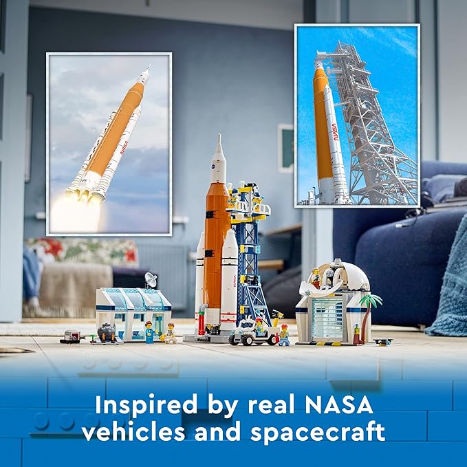 LEGO City Rocket Launch Center Building Toy Set 60351, NASA-Inspired Space Toy with Rocket, Launch Tower, Observatory, and Mission Control, Pretend Play Space Toy for Kids Boys Girls Age 7+ Years Old