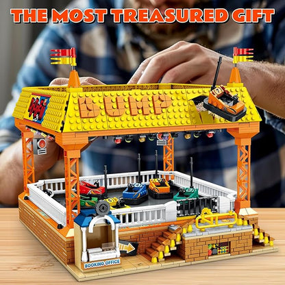 Bumper Cars Building Set, Amusement Park Bumper Friends Cars, Large STEM Educational Model Kit for Kids and Adults, Perfect Birthday, 1840 Piece