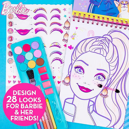 Horizon Group USA Barbie Makeup Artist Magazine, Create Your Own Hair & Makeup Looks Using 130+ Stencils, 180+ Stickers, Crayons, Pretend Makeup & More