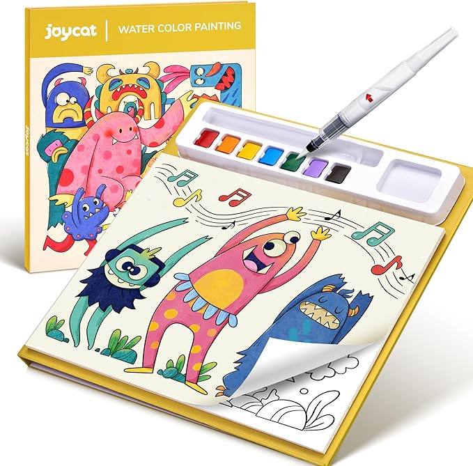 JoyCat Paint with Water Coloring Books for Toddlers, Watercolor Painting Sets for Kids Ages 3-5 4-8, Arts and Crafts Drawing Activities Toy Birthday Gifts for Boys Girls (Monsters)