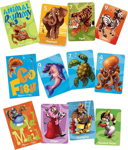 Melissa & Doug Classic Card Games Set - Old Maid, Go Fish, Rummy - FSC Certified