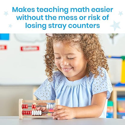 hand2mind Mini 20 Bead Wooden Rekenrek, Abacus for Kids Math, Math Manipulatives Kindergarten, Counting Rack for Kids, Counters for Kids Math, Educational Toys for Elementary Kids (Set of 4)