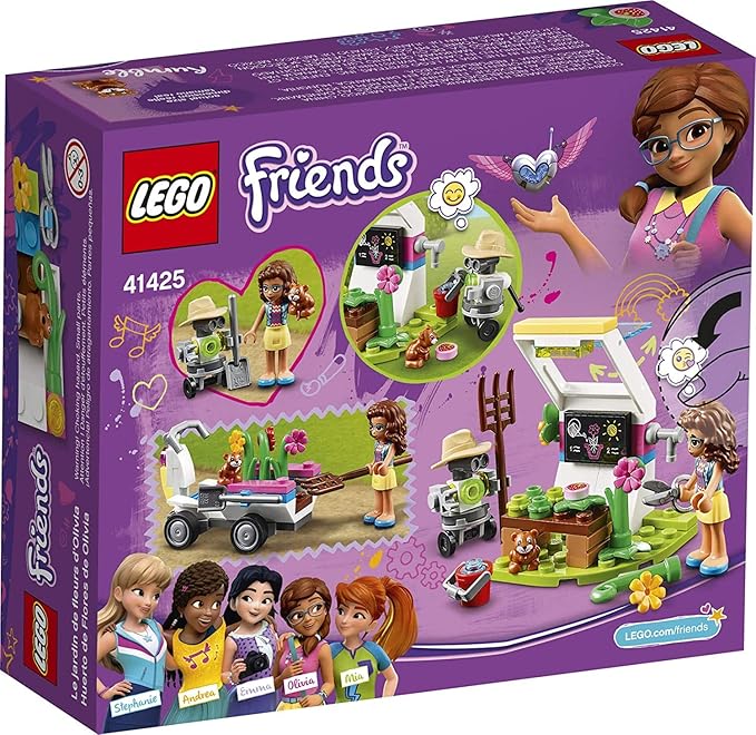 LEGO Friends Olivia’s Flower Garden 41425 Building Toy for Kids; This Play Garden Comes with 2 Buildable Figures, Friends Olivia and Zobo, for Hours of Creative Play (92 Pieces)