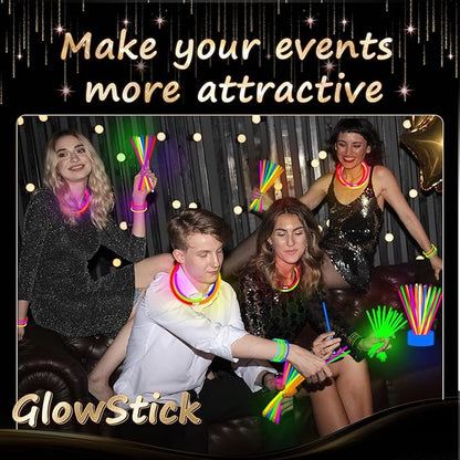 75 Glow Sticks Bracelets and Necklaces, 8'' Glowsticks Bulk Pack Bright Glow in the Dark Party Supplies for Kids (Multicolor)