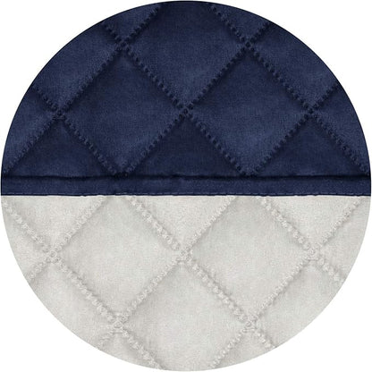 PureFit Reversible Quilted Sofa Cover, Water Resistant Slipcover Furniture Protector, Washable Couch Cover with Non Slip and Elastic Straps for Kids, Dogs, Pets (Chair, Navy/Ivory)