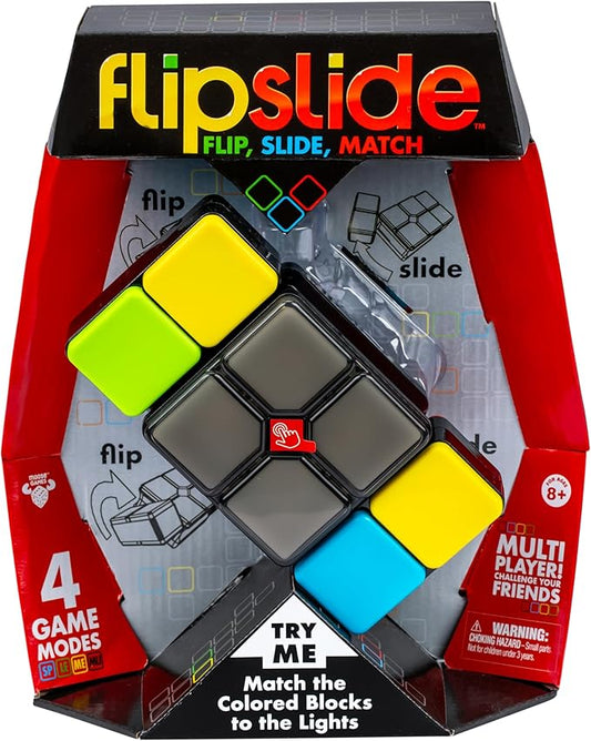 Flipslide Game - Electronic Handheld Game | Addictive Multiplayer Puzzle Game of Skill | Flip, Slide & Match Colors to Beat the Clock | 4 Thrilling Game Modes | Ages 8+ | Includes Batteries