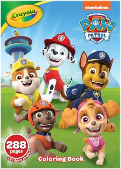 Crayola PAW Patrol Coloring Book (288pgs), Kids Coloring Book Pages & Stickers, PAW Patrol Gift, Travel Activity, Toddler Toys, 3+