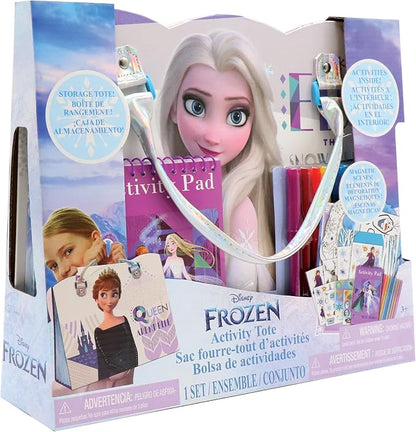 Disney Frozen Activity Tote – Ultimate Princess Adventure Bag with Coloring Books, Stickers, Crayons & Games – Travel-Friendly Art Set for Girls Ages 3+ – Great Gift for Creative Play