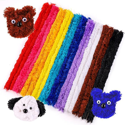 Caydo 20 Pieces Extra Thick Pipe Cleaners Craft Supplies 10 Colors Soft Chenille Stems for Kids Art Craft DIY Projects Creative Decoration (30 mm x 12 Inch)