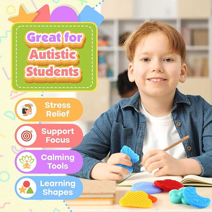 Squishy Fidget Toys for Kids Toddlers: 12 Pcs Super Soft & Textured Sensory Toys for Autistic Children, Classroom Calming Fidgets for Autism, Baby Travel Essential Squeeze Gifts Girls Boys