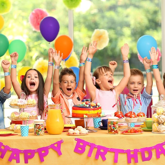 48pcs Slap Bracelets Kids Girls Snap Bracelet Bands for Rainbow Wristbands Bracelets Party Rainbow Party Fillers Decoration