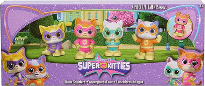 Disney Jr. SuperKitties Water Squirters 4-Pack Set, Bath Toys, Amazon Exclusive, Water Toys for Fans, Girls, Kids, Ages 3 and Up by Just Play, Kids Toys for Ages 3 Up by Just Play