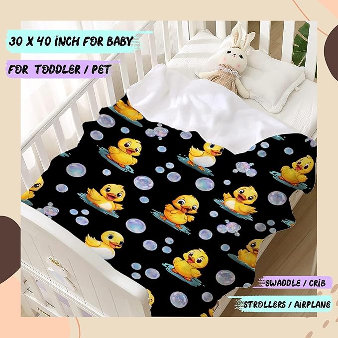 Aparajita Ducks Blanket Adult Duck Blanket Kids Funny Blanket Suitable for Living Room Bedroom Bed Sofa Crib Couch Chair Outdoor All Season Items That Yellow Duck Lovers Will Love 50"x40"for Kid