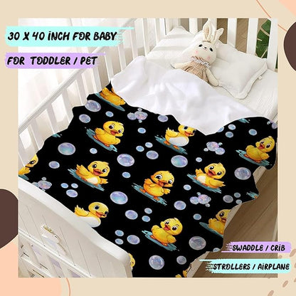 Aparajita Ducks Blanket Adult Duck Blanket Kids Funny Blanket Suitable for Living Room Bedroom Bed Sofa Crib Couch Chair Outdoor All Season Items That Yellow Duck Lovers Will Love 60"x50"for Teens