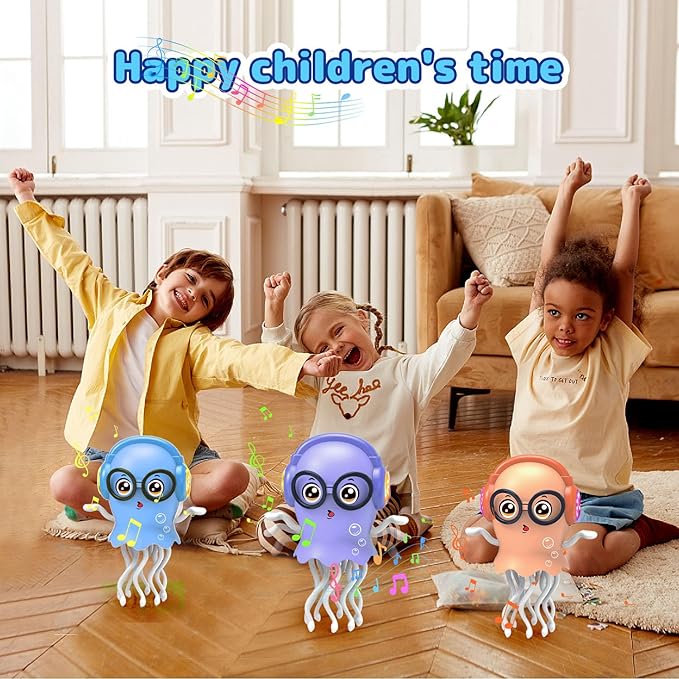 Baby Toy Jellydancer, Crawling Jellydancer Tummy Time Toy Kids Fidget Toy for Girls 3-6 Boys 6-12,Magic Dancing Loud Music Crawling Toys for 3 4 5 6 7 8 Year Old Children Birthday Gifts